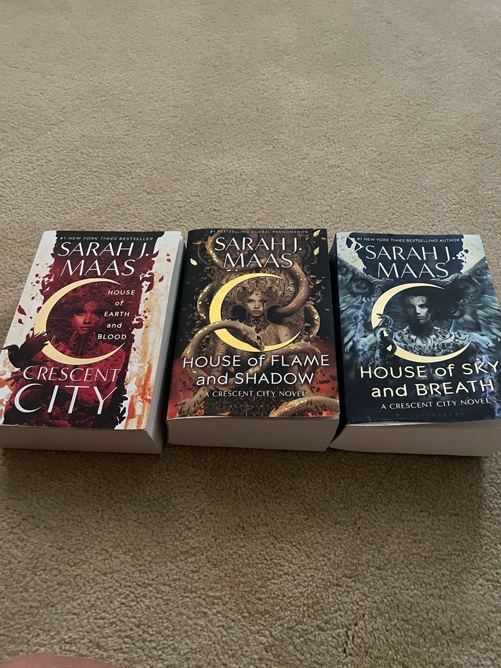 Crescent City Trilogy Set - Red, Gold, Blue Covers